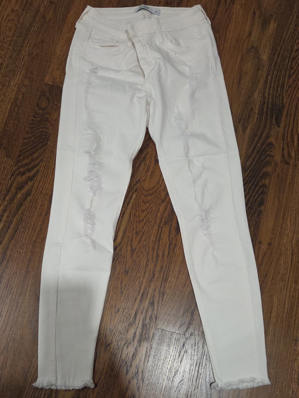 Just Black White Distressed Skinny Jeans